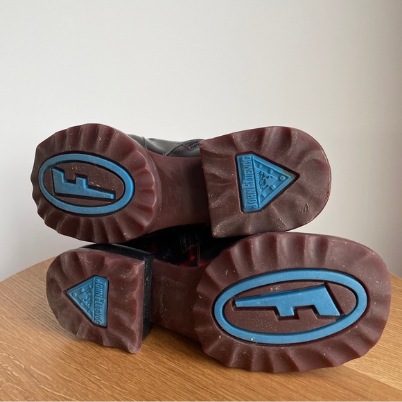 Fluevog Unity Penney ankle boot with buttons - Burgundy Rub Off size 5.5 - Picture 6 of 11